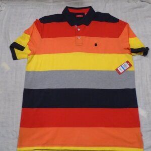 IZOD Fashion Polo Short-Sleeved Colorful Firecracker Shirt - Size X-Large